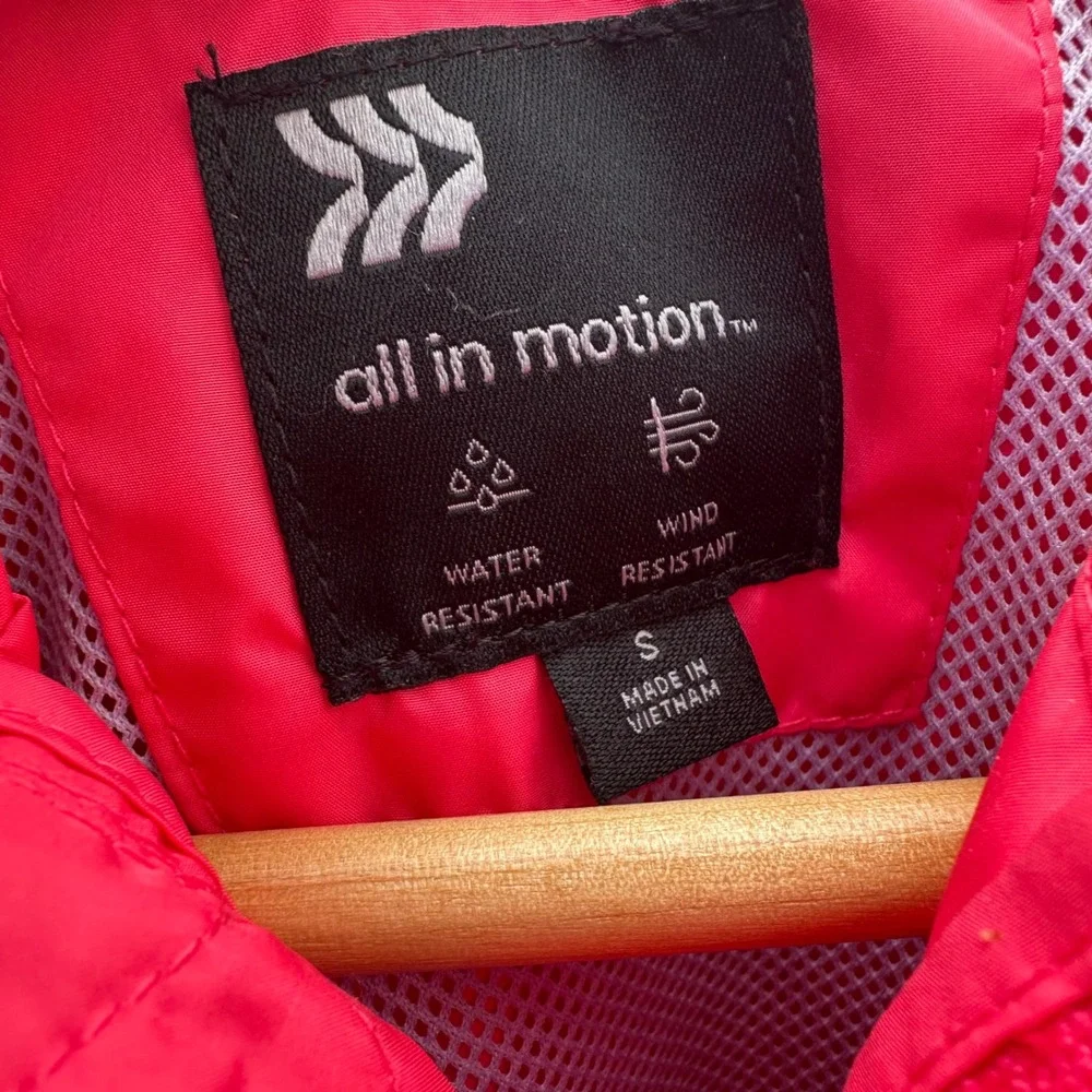 All in Motion Kids Pink Windbreaker Jacket Water Resistant‎ Hooded Size Small